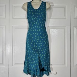 Teal Polka Dot Sleeveless Dress
